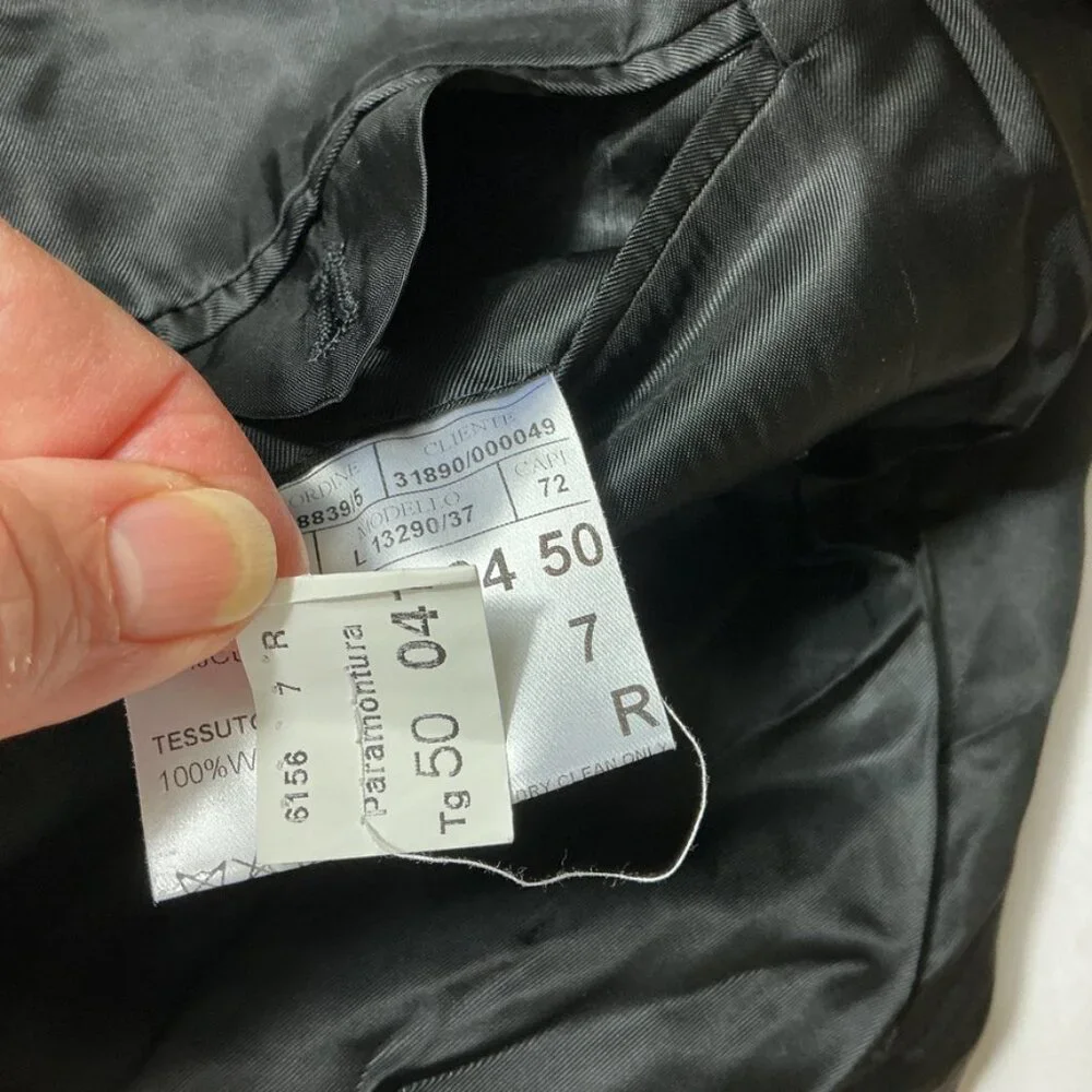 Canali Black Wool 2 Button Blazer Jacket IT 50 R Drop 7 US 40 R